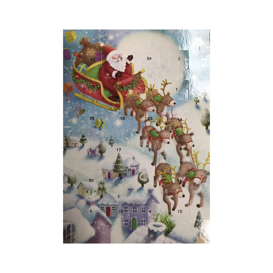 Santa Sleigh Advent Calendar Card 175 x 120 mm Caltime with envelope