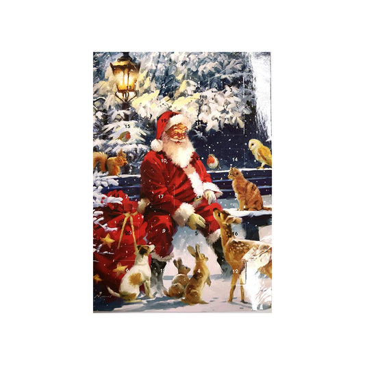 Father Christmas with Deer Advent Calendar Card 175 x 120 mm Caltime with envelope