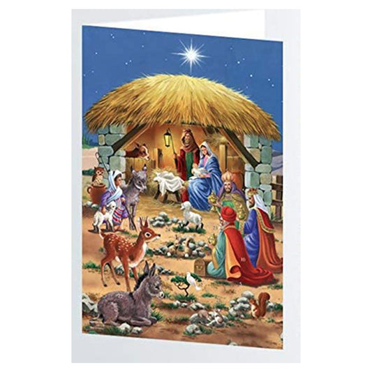 Nativity Scene Advent Calendar Card 175 x 120 mm Caltime with envelope