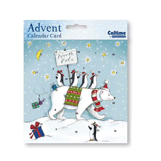 Traditional North Pole Advent Calendar Card 160 x 160 mm Caltime with envelope