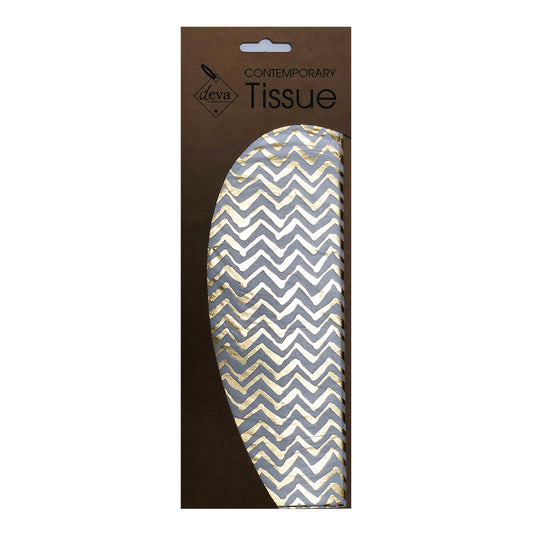 Gold Zig Zag Tissue Paper 4 Sheets of 20 x 30" Deva Tissue Wrapping Paper