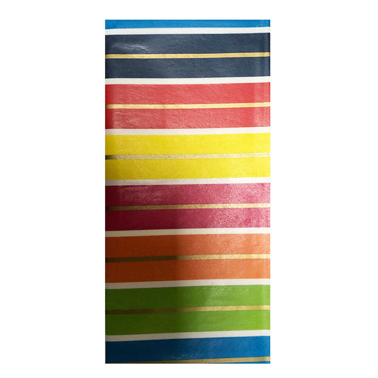 Bright Stripe Multicoloured Tissue Paper 4 Sheets of 20 x 30" Deva Tissue Wrapping Paper