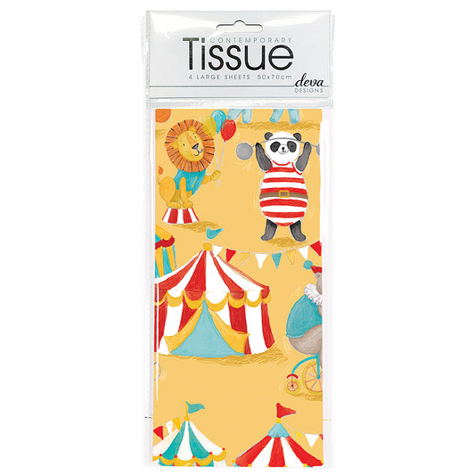 Carnival Circus Yellow Tissue Paper 4 Sheets of 20 x 30" Deva Tissue Wrapping Paper