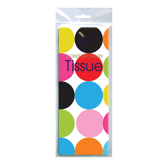 Giant Dots Multicoloured Tissue Paper 4 Sheets of 20 x 30" Deva Tissue Wrapping Paper
