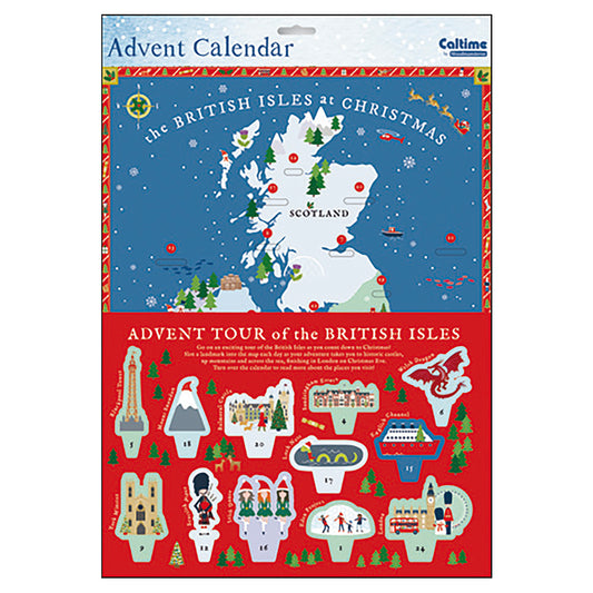 3 D Map Advent - Tour of the British Isles Caltime Advent Calendar 352 x 420mm