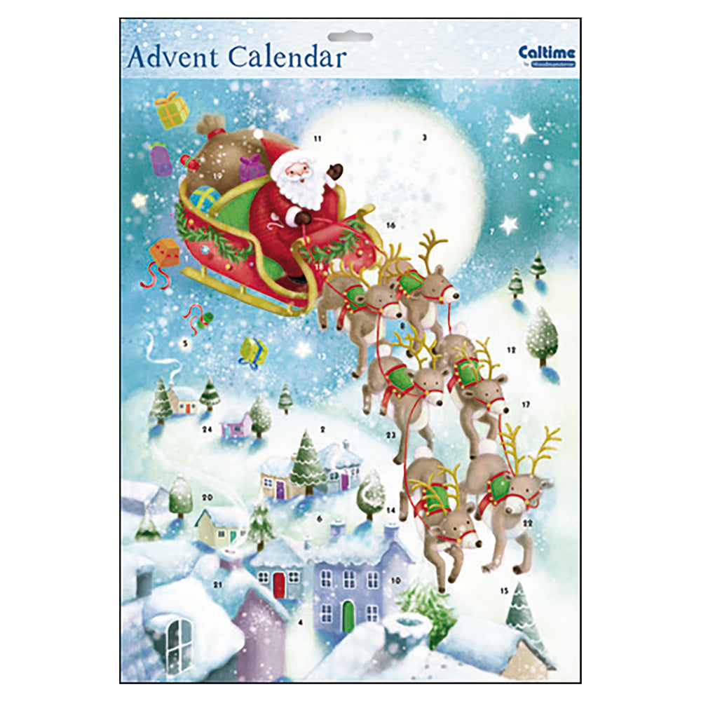 Santa Sleigh Ho Ho Ho Caltime Advent Calendar 245 x 350mm