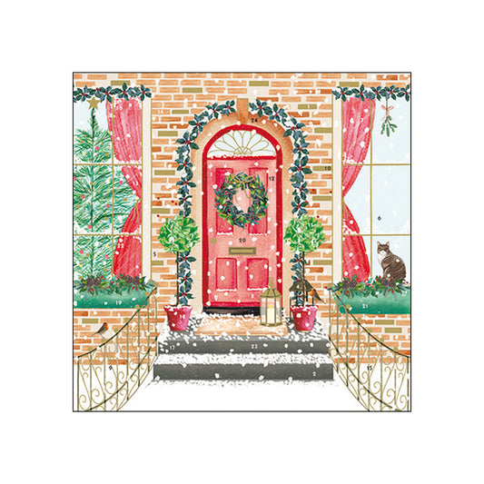 Welcome Home Christmas Wreath Door Caltime Advent Calendar 230 x 230mm