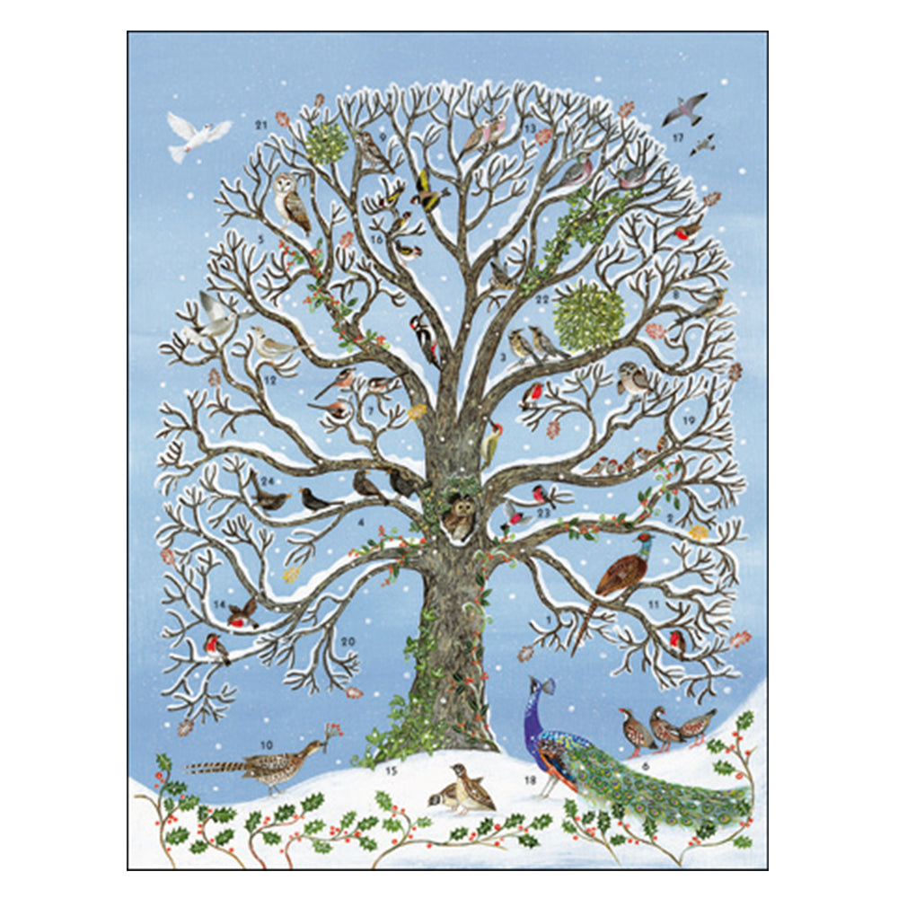 Winter Tree Birds Caltime Advent Calendar 315mm x 410mm