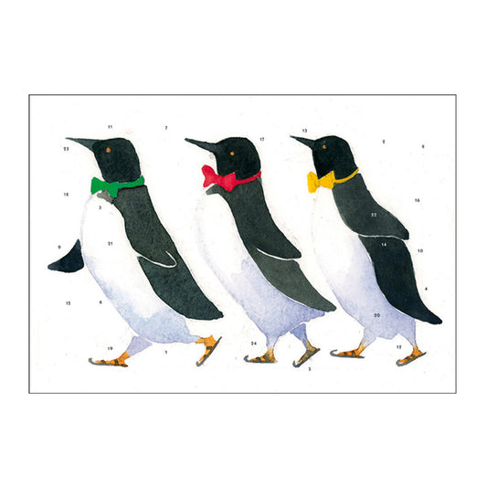 Three Penguin Caltime Advent Calendar 245 x 350m Glitter varnished with white envelope