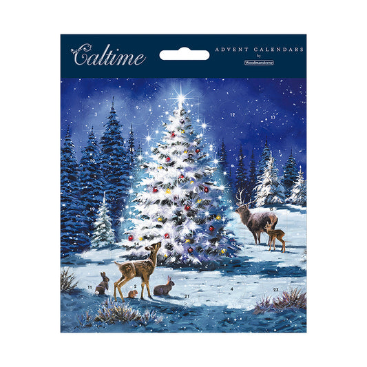 Deer and Tree Advent Calendar Card 160 x 160 mm Caltime with envelope