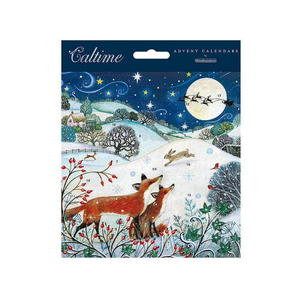 Fox and Moon Moonlit Magic Caltime Advent Calendar Card 160 x 160mm