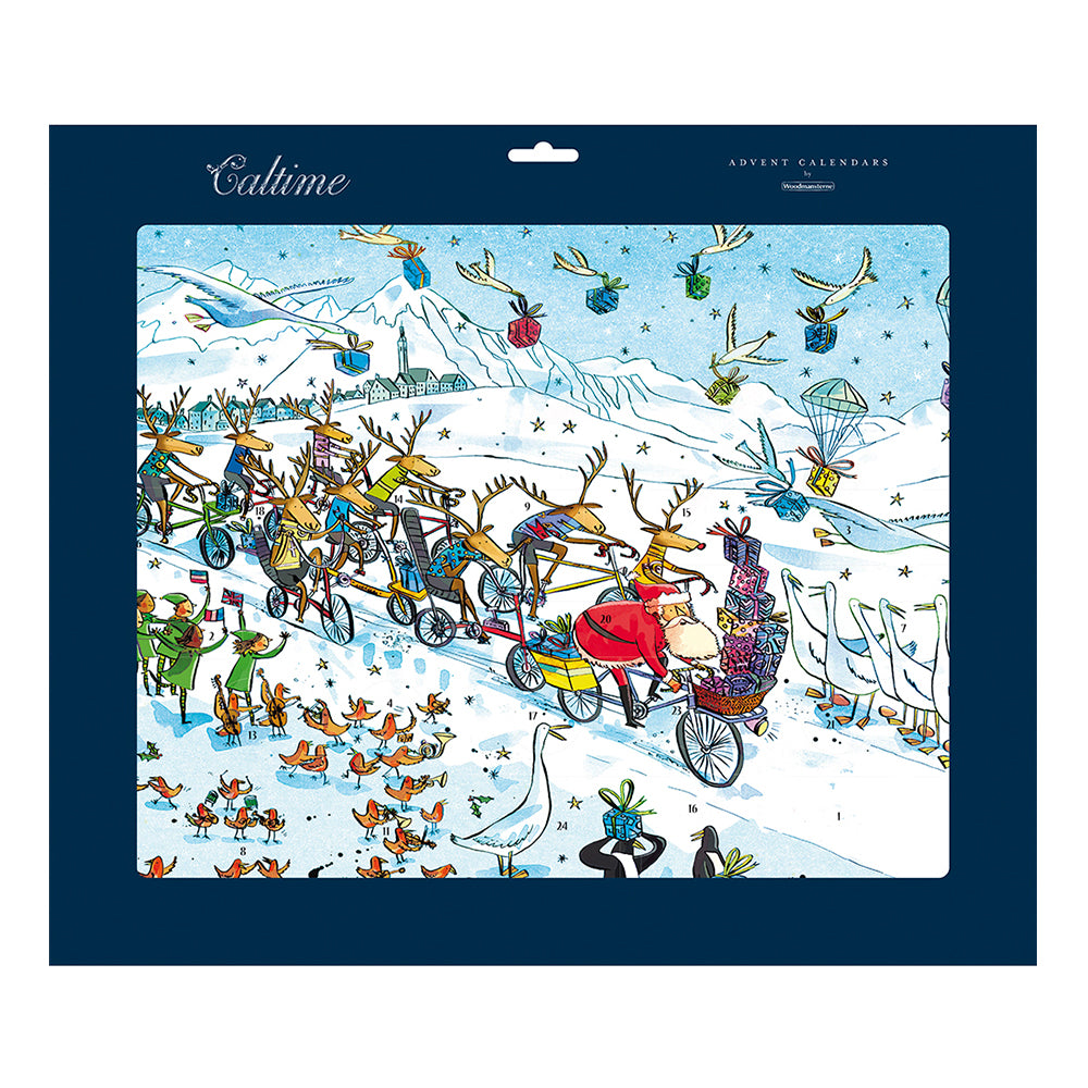 3 D Grand Reindeer Xmas Race 458 x 375 mm Caltime Advent Calendar