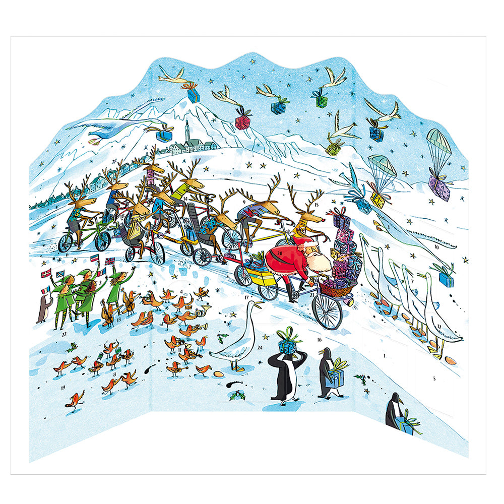 3 D Grand Reindeer Xmas Race 458 x 375 mm Caltime Advent Calendar