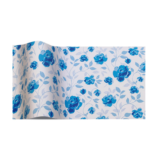 Wedgewood Blue Flowers Tissue Paper 5 Sheets of 20 x 30" Satinwrap Tissue Wrapping Paper