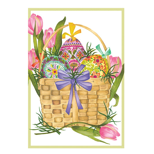 Caspari Easter Cards Easter Basket 5 cards per pack - 10 x 15 cm