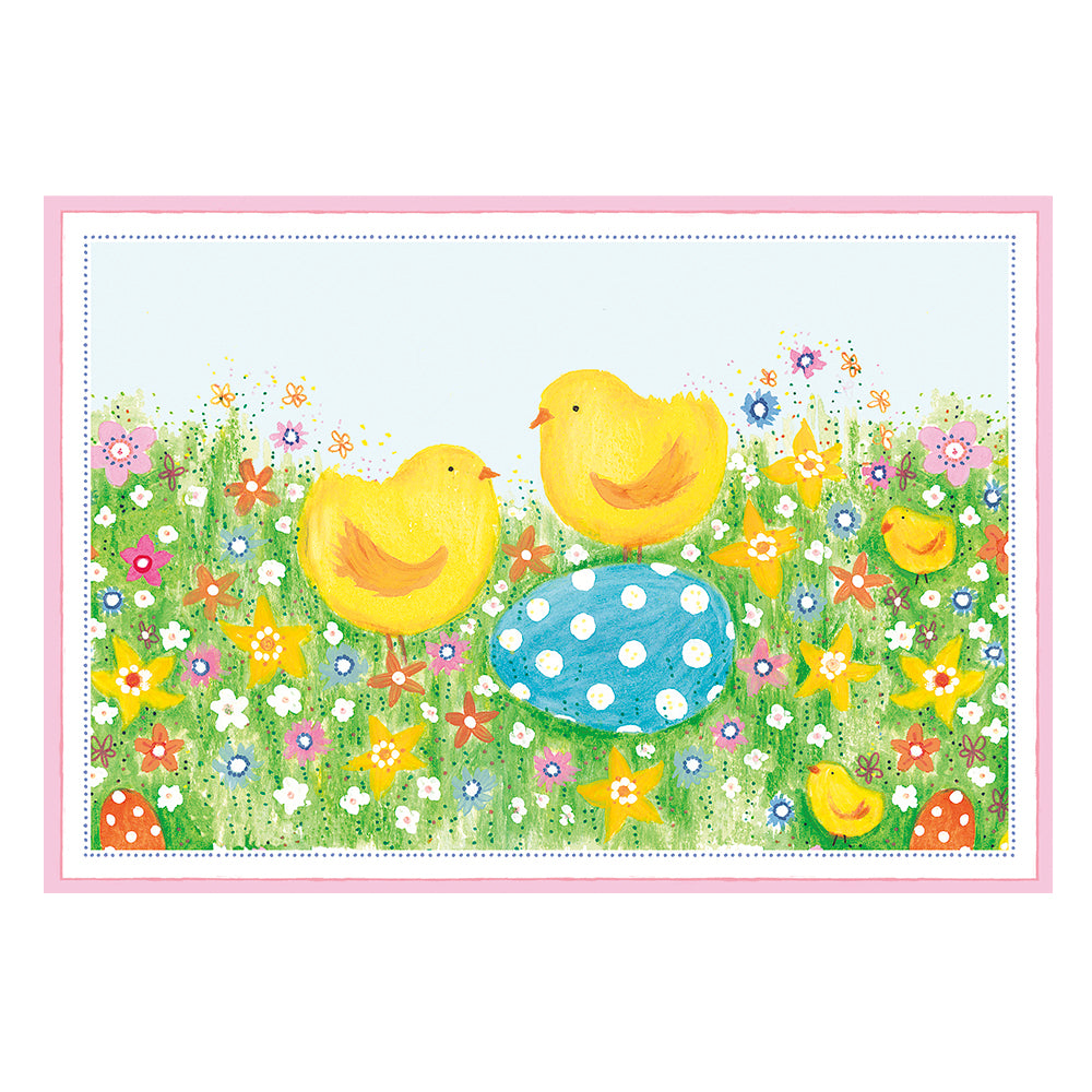 Caspari Easter Cards Chicks plus eggs 5 cards per pack - 10 x 15 cm