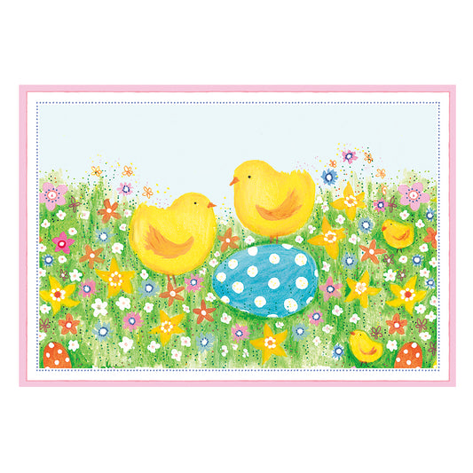 Caspari Easter Cards Chicks plus eggs 5 cards per pack - 10 x 15 cm