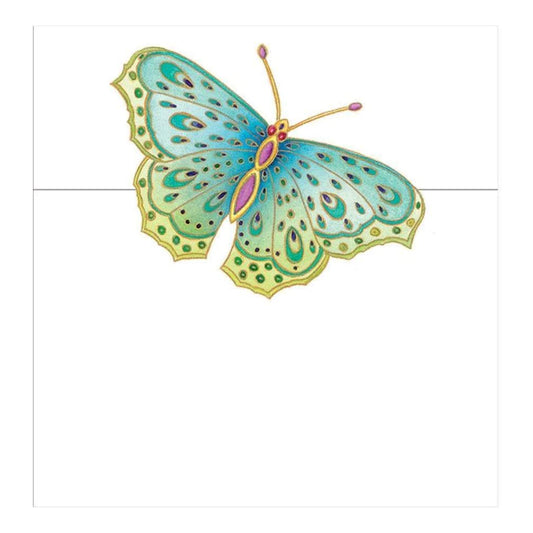 Jeweled Butterflies by Parvaneh Holloway Caspari Set of 8 Die-Cut Place Cards Size 9cm x 9cm