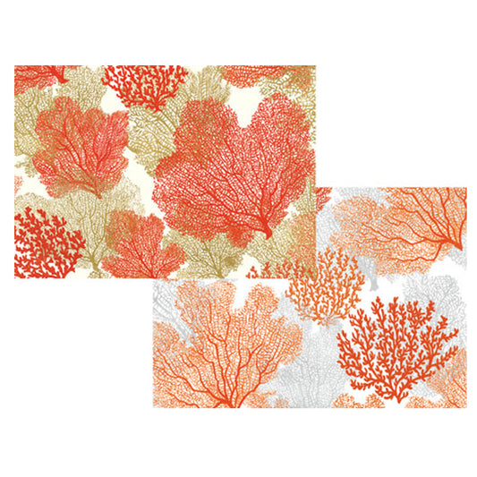 Sea Fans by Janine Moore Pack of 8 Notelets Notecards from Caspari