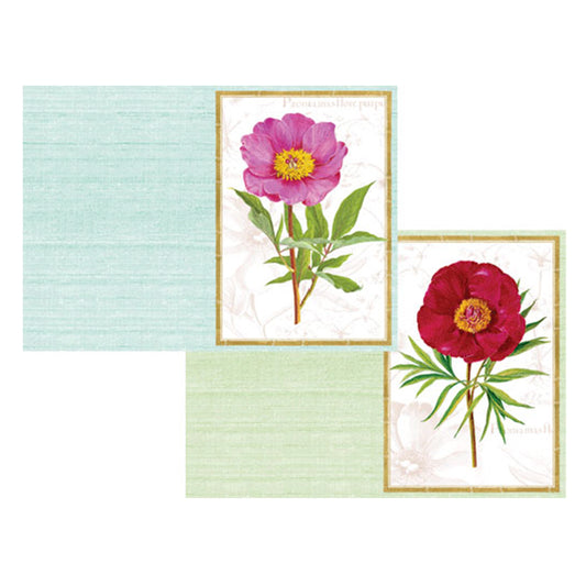 Victorian Peonies Notelets Pack of 8 Notelets Notecards from Caspari