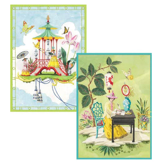 Garden Follies by Harrison Howard Pack of 8 Notelets Notecards from Caspari