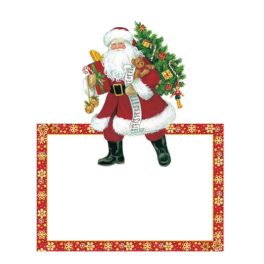 Lynn Haney Santa Christmas by Lynn Haney Caspari Set of 8 Die-Cut Place Cards Size 9cm x 9cm