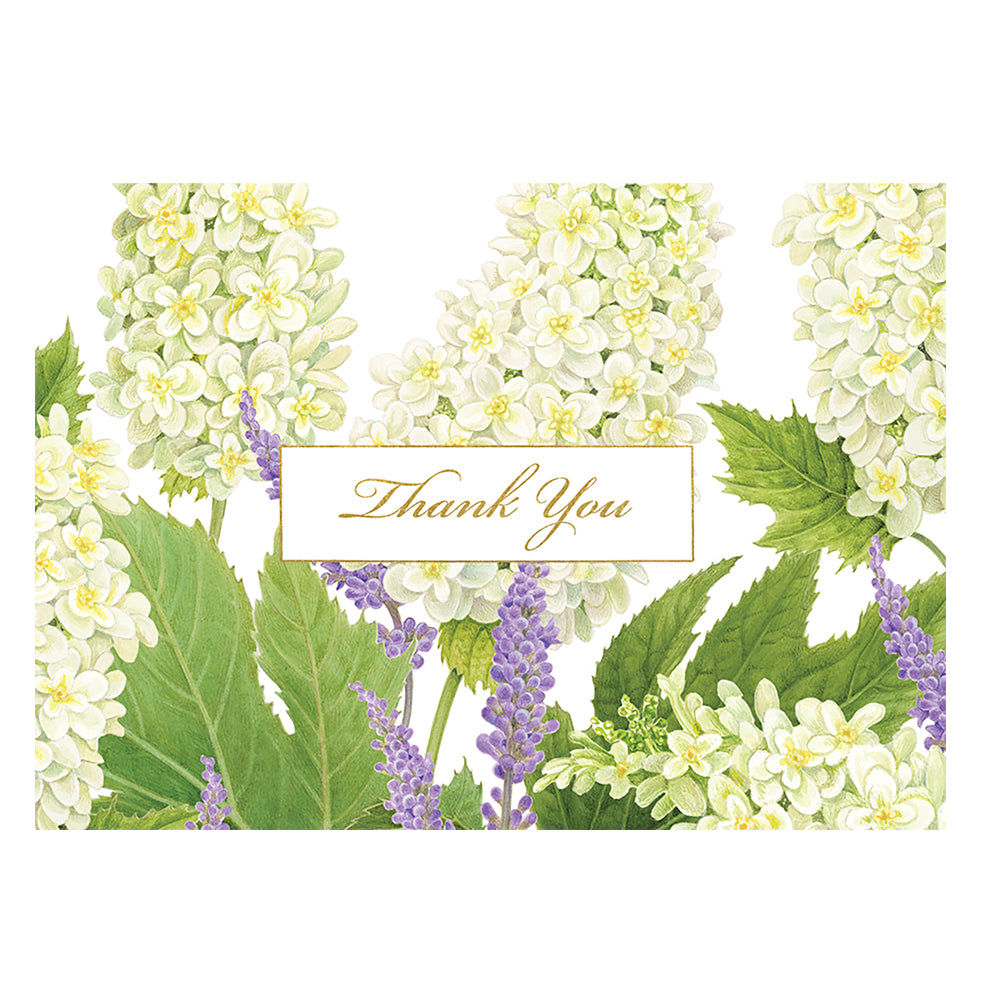 Fleur de Mariage white by Karen Luugein Thank You Notelets Caspari (8 pack)