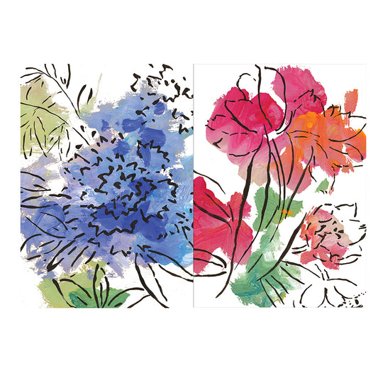 Abstract floral by Isabelle de Borchgrave 8 Notelets from Caspari