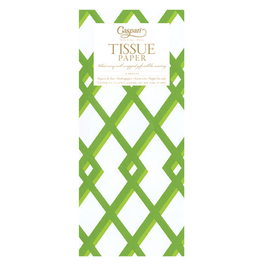 Caspari Green Trellis Tissue Paper 4 Sheets of 20 x 30" Tissue Wrapping Paper