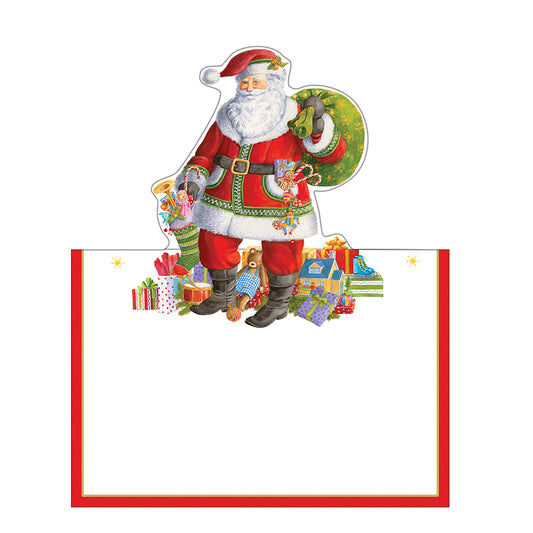 Santa Claus Lane Christmas by Ingrid Slyder Caspari Set of 8 Die-Cut Place Cards Size 9cm x 9cm