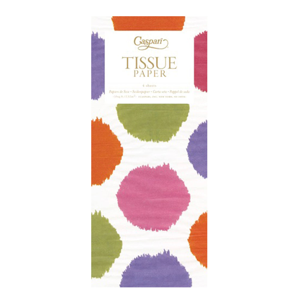 Caspari Bebelle Multicoloured Large Spots Tissue Paper 4 Sheets of 20 x 30" Tissue Wrapping Paper