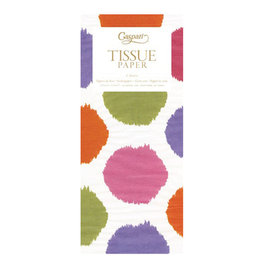 Caspari Bebelle Multicoloured Large Spots Tissue Paper 4 Sheets of 20 x 30" Tissue Wrapping Paper