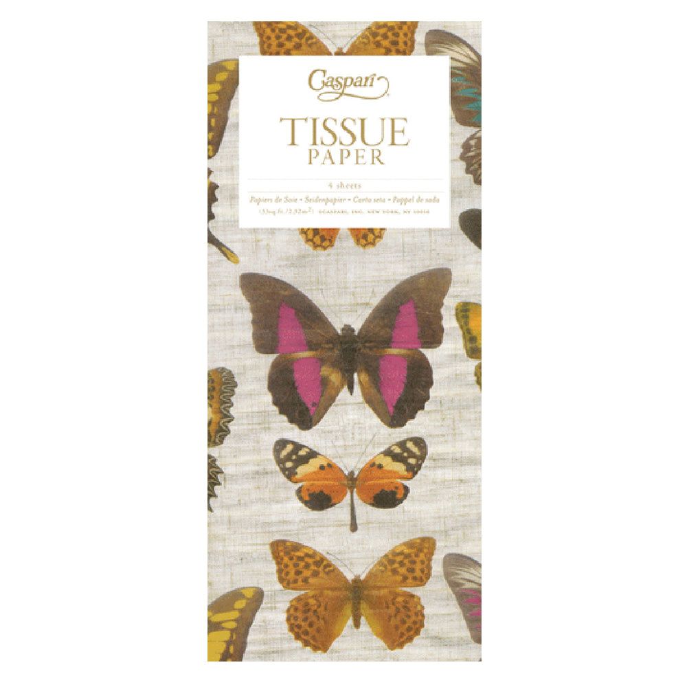 Deyrolle Butterflies ivory Tissue Paper 4 Sheets of 20 x 30" Tissue Wrapping Paper