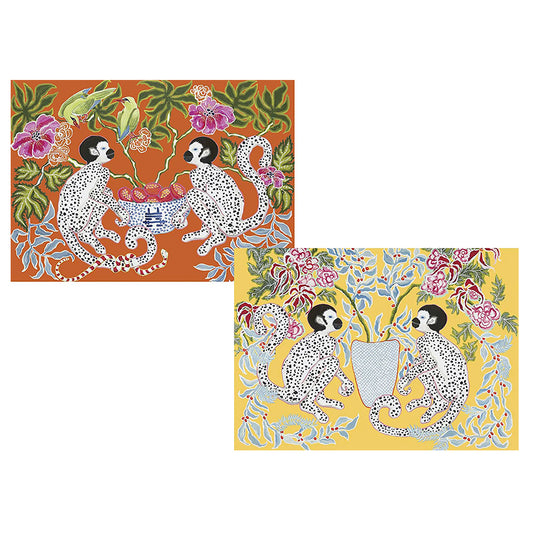 Monkeys by Paige Gemmel Pack of 8 Notelets Notecards from Caspari