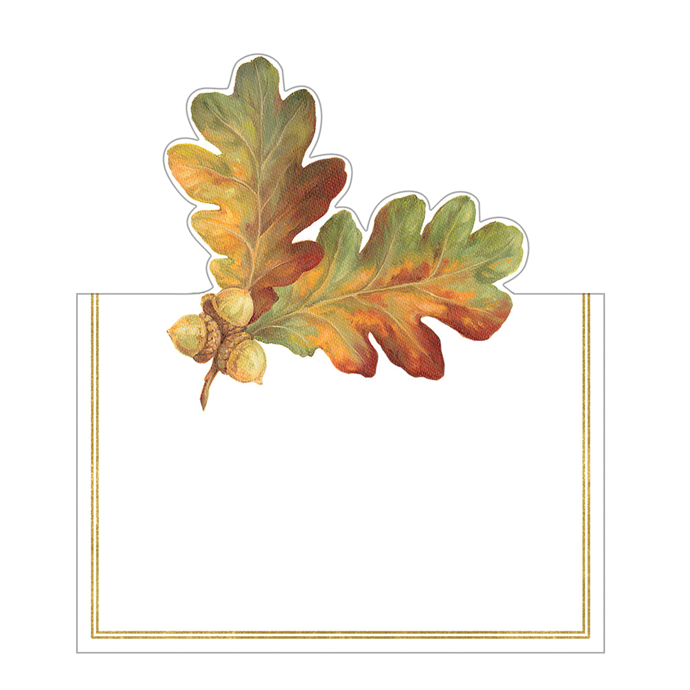 Autumn Leaves by Pamela Gladding Caspari Set of 8 Die-Cut Place Cards Size 9cm x 9cm