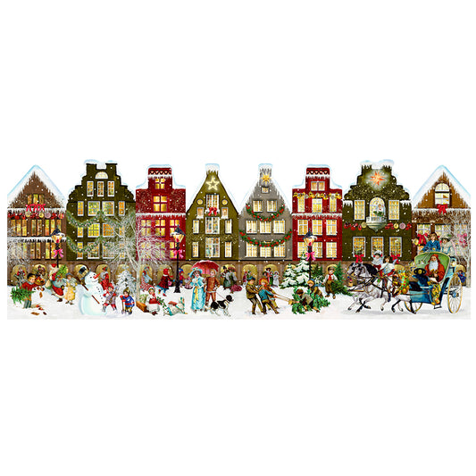 Nostalgic Leporello Houses Coppenrath Freestanding cut out Advent Calendar 84 x 30 cm