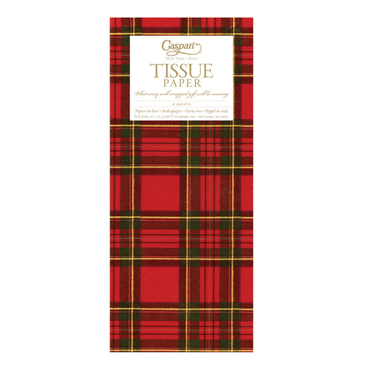 Royal Plaid red tartan Tissue Paper 4 Sheets of 20 x 30" Tissue Wrapping Paper