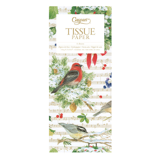 Winter Song ivory music birds Tissue Paper 4 Sheets of 20 x 30" Tissue Wrapping Paper