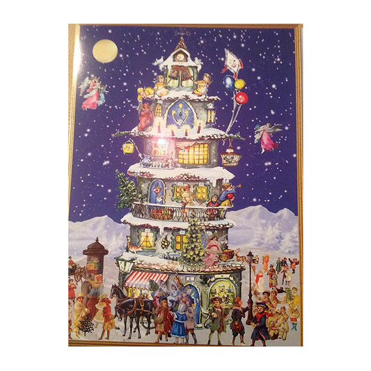 Victorian Christmas Tower Richard Selmer Single German Christmas Card with envelope 12 x 17 cm