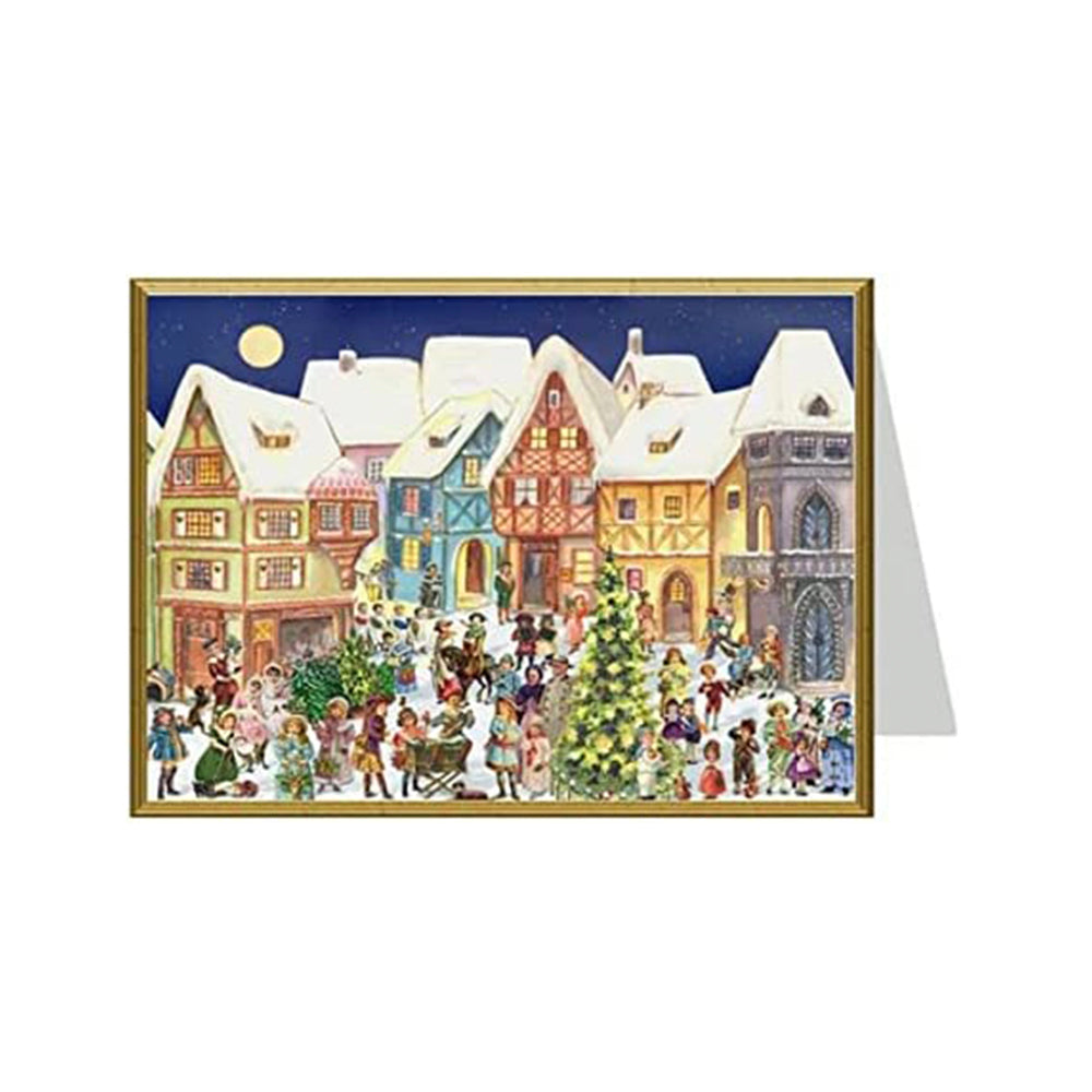 Christmas Town Richard Selmer Single German Christmas Card with envelope 12 x 17 cm
