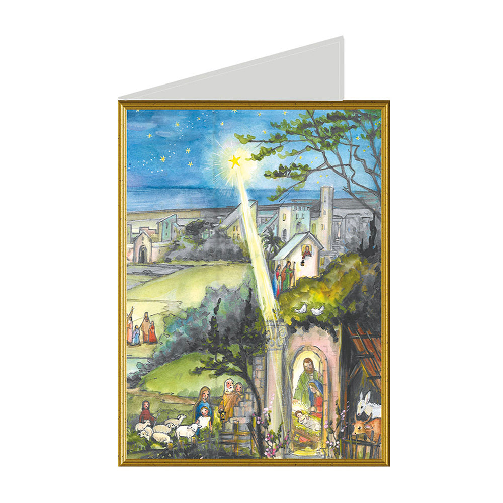 Nativity Star Richard Selmer Single German Christmas Card with envelope 12 x 17 cm
