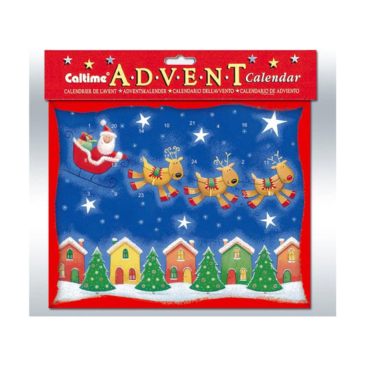 Christmas Night 3 reindeers Caltime Advent Calendar with red envelope 19.5 x 24.5 cm