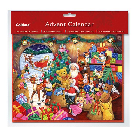 Toys Caltime Advent Calendar with red envelope 19.5 x 24.5 cm