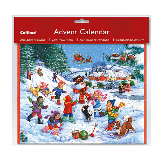 Christmas Playtime Snowman Caltime Advent Calendar with red envelope 19.5 x 24.5 cm