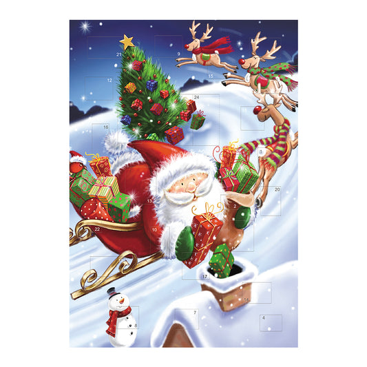 Santa Sleigh Medici Advent Calendar 330mm x 240mm