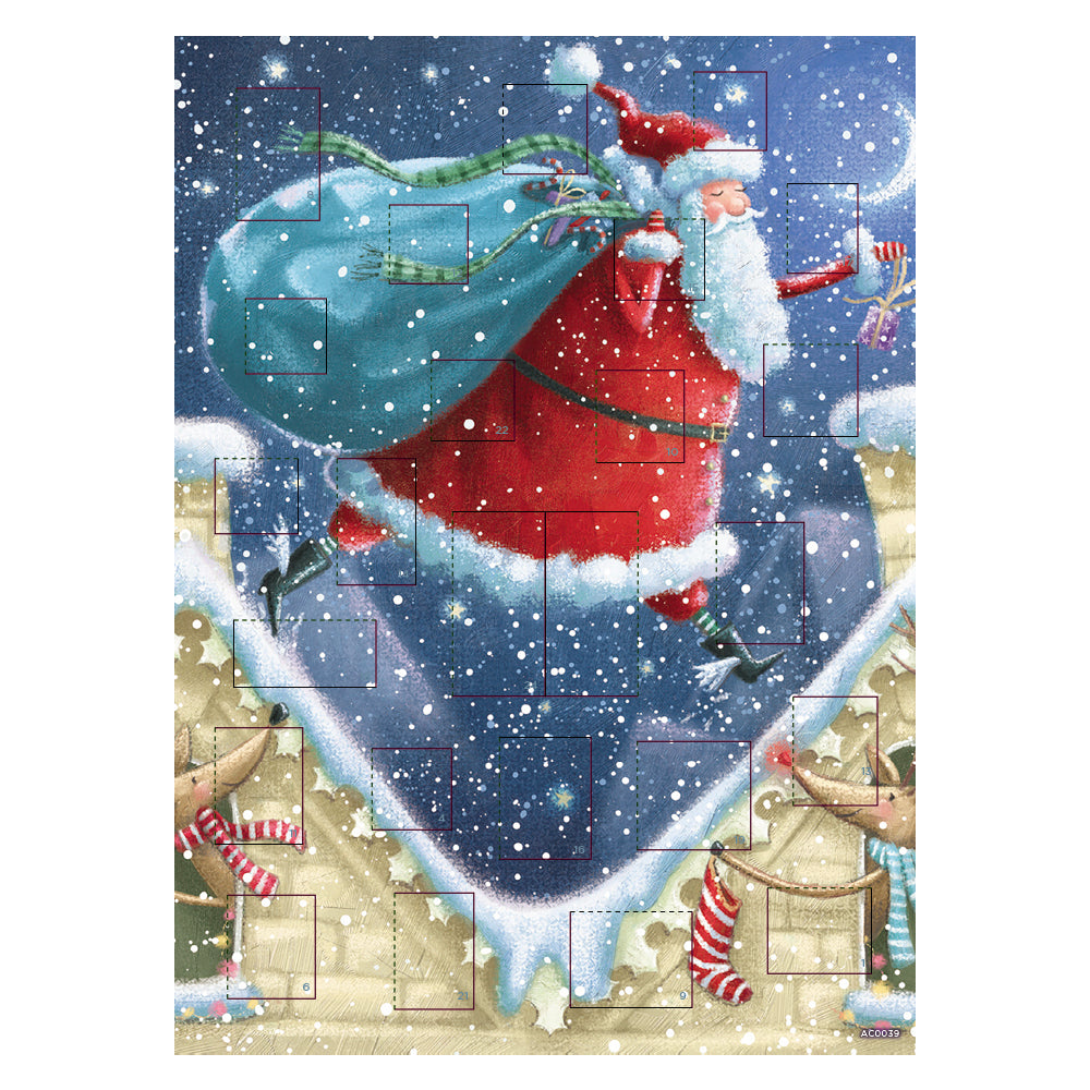 THE Night Before Christmas Santa and reindeer Medici Advent Calendar with flitter 240 x 330 mm