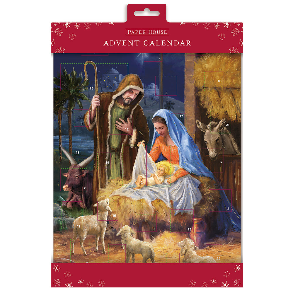 Nativity Mary Joseph and Jesus Medici Advent Calendar 240 x 330mm