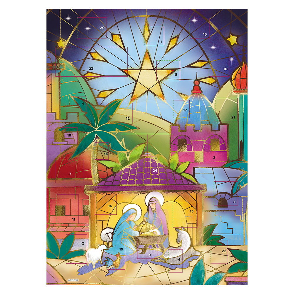 Nativity Stained Glass Window Medici Advent Calendar 240 x 330mm