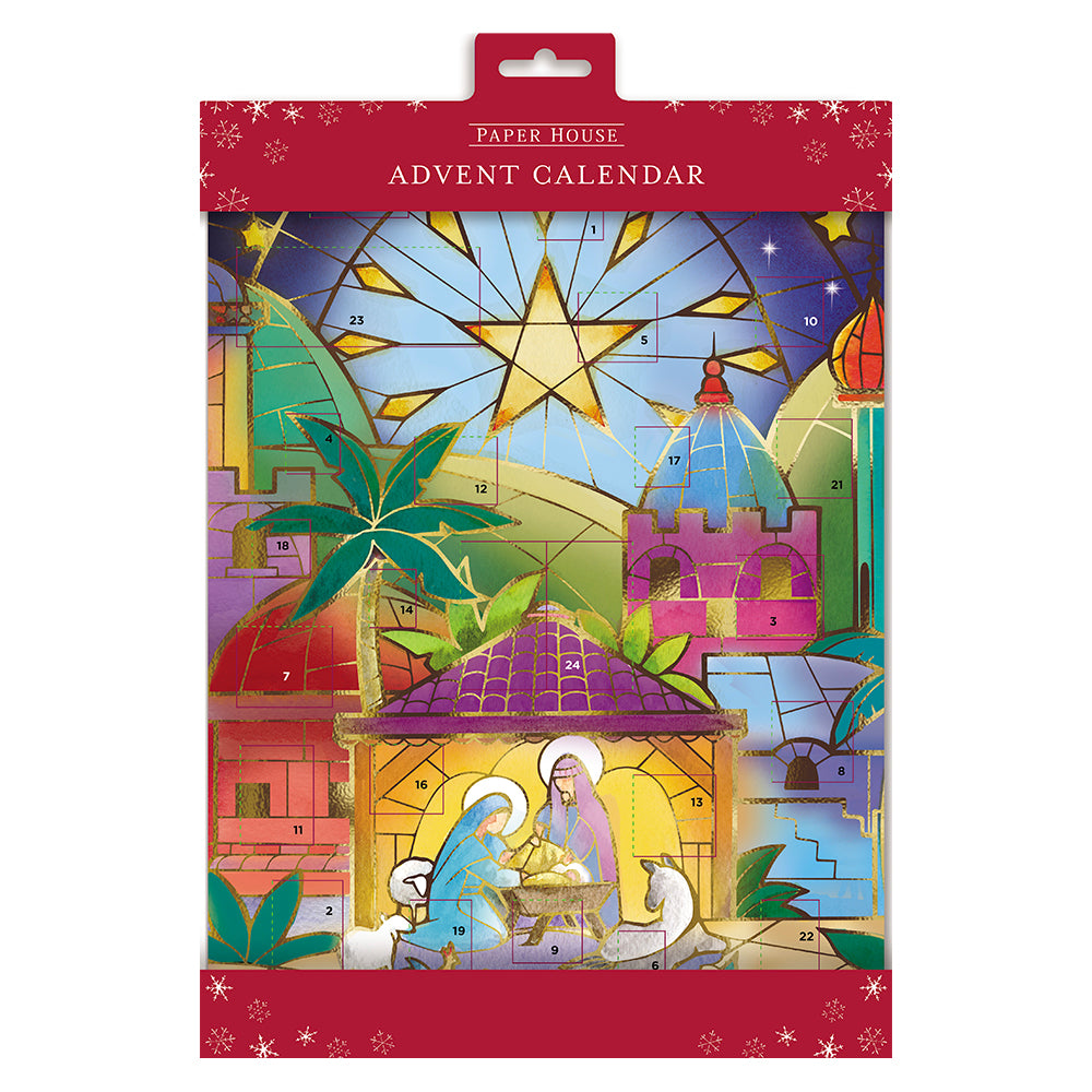 Nativity Stained Glass Window Medici Advent Calendar 240 x 330mm