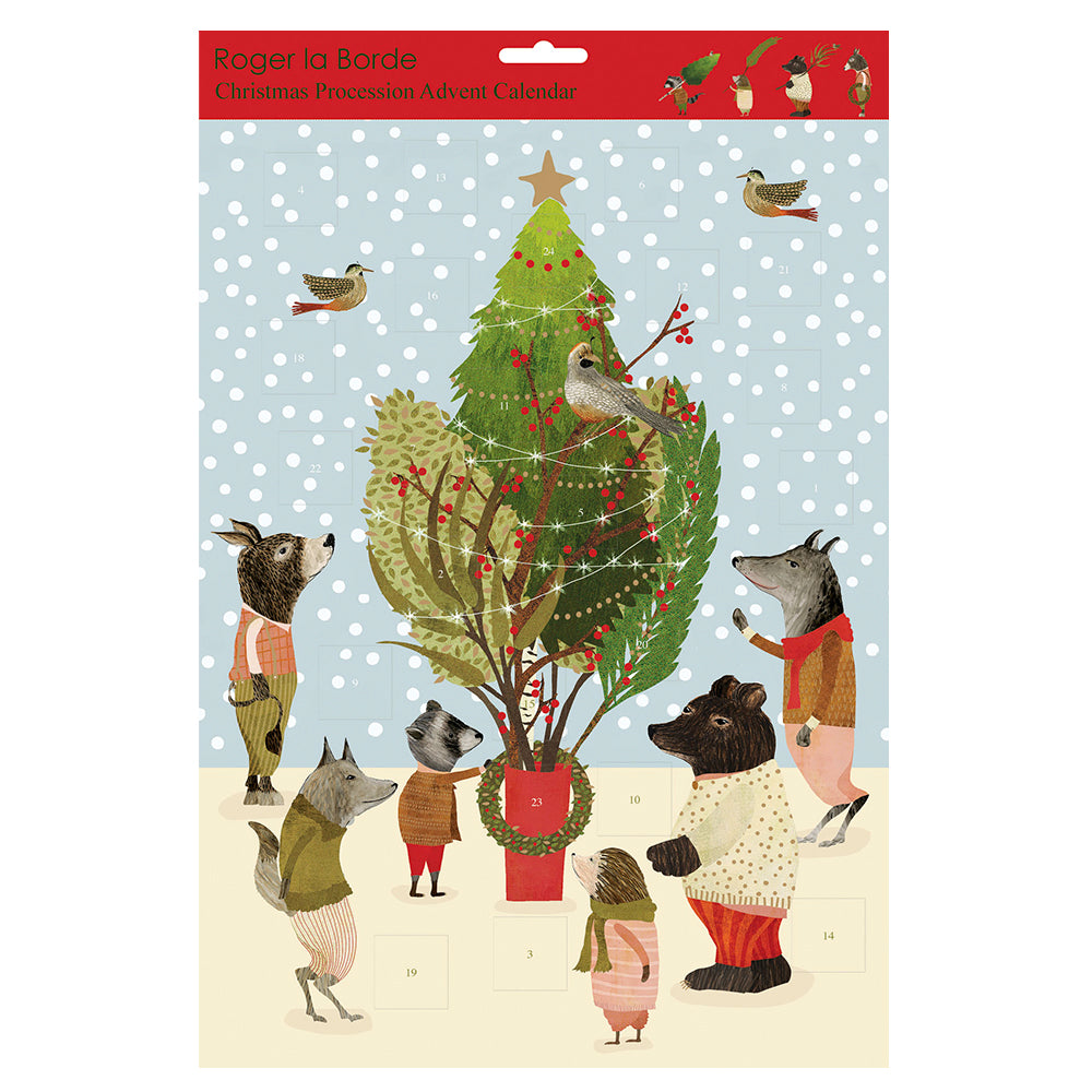 Christmas Procession Roger La Borde Flat Advent Calendar 380 x 270 mm Gold Foil